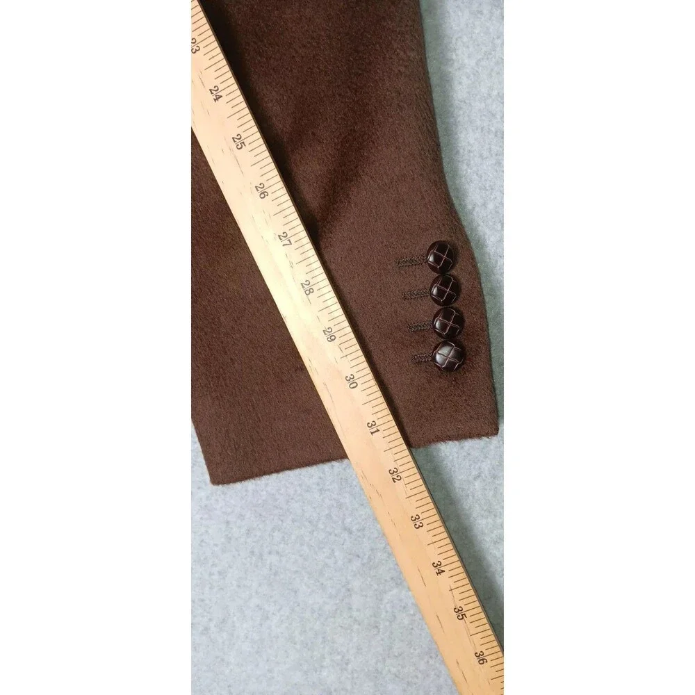 Vintage Turnberry 100% Camel Hair Blazer Jacket Mens 44R Chocolate Brown Sports